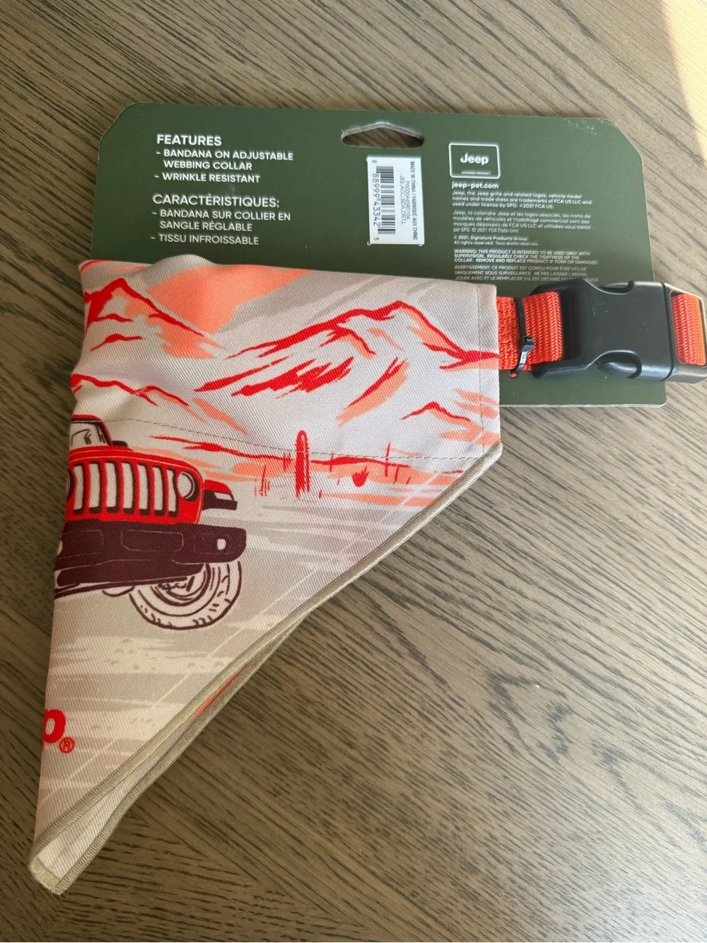Jeep Red and Cream Desert Jeep Backroads Dog Bandana